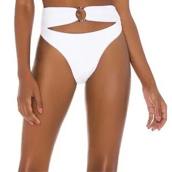 New. Pilyq water lily high waist ring bikini bottom. Medium. Retails $80 - Picture 7 of 9